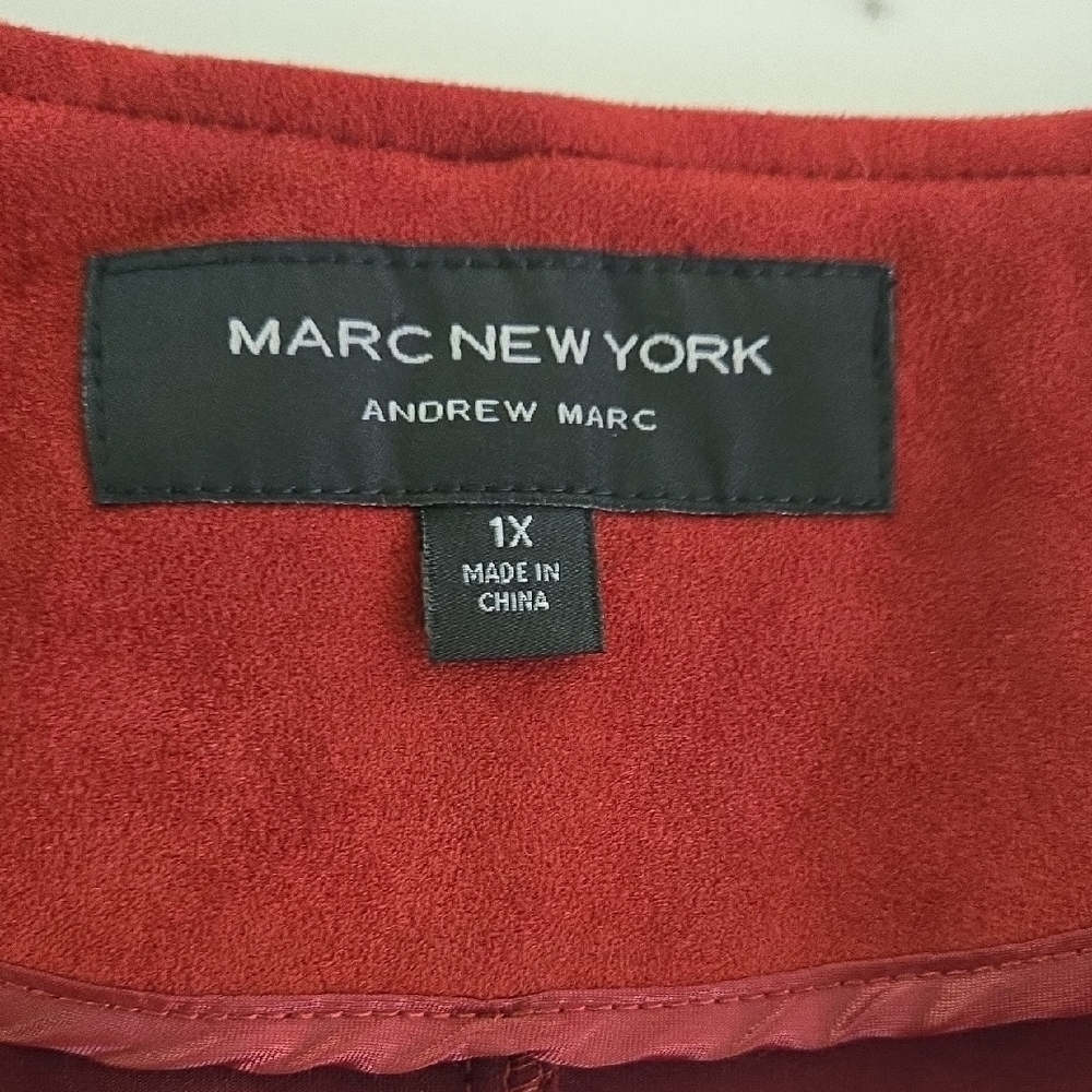 Marc New York Rust Burnt Orange Suede Jacket – 1X, Timeless Fall Layer with Gold - Picture 6 of 9